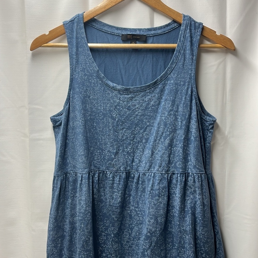 Frye Faded Bandana Blue Tiered Dress- S - Picture 2 of 6